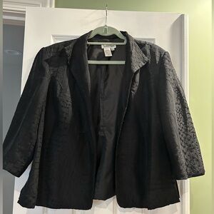 Coldwater Creek - Black Embroidered Cropped Blazer (XL)